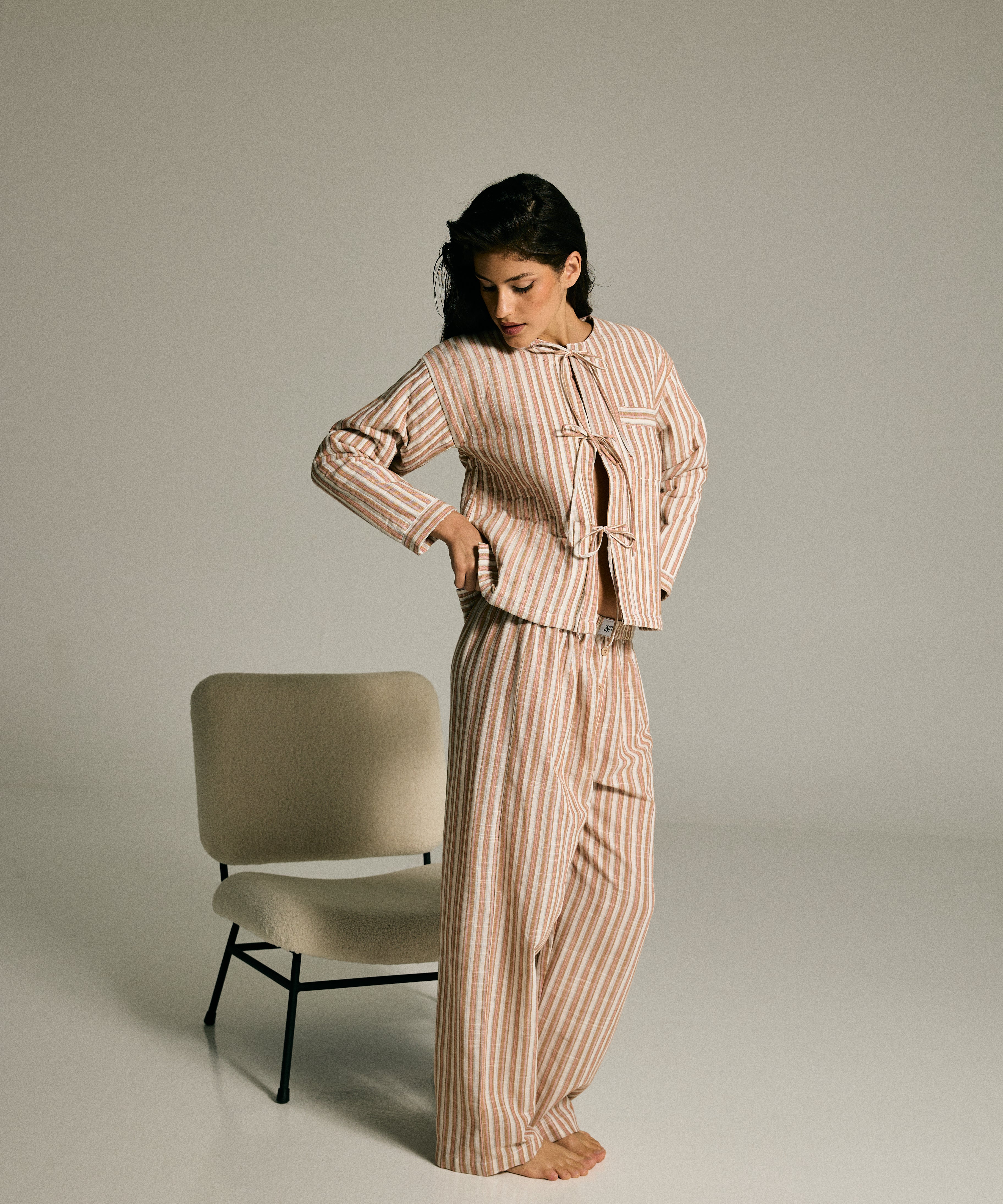 The Linen Stripe Set